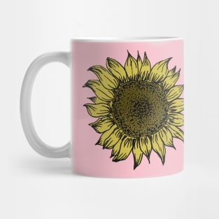 Vintage Hand drawn Sunflower Mug